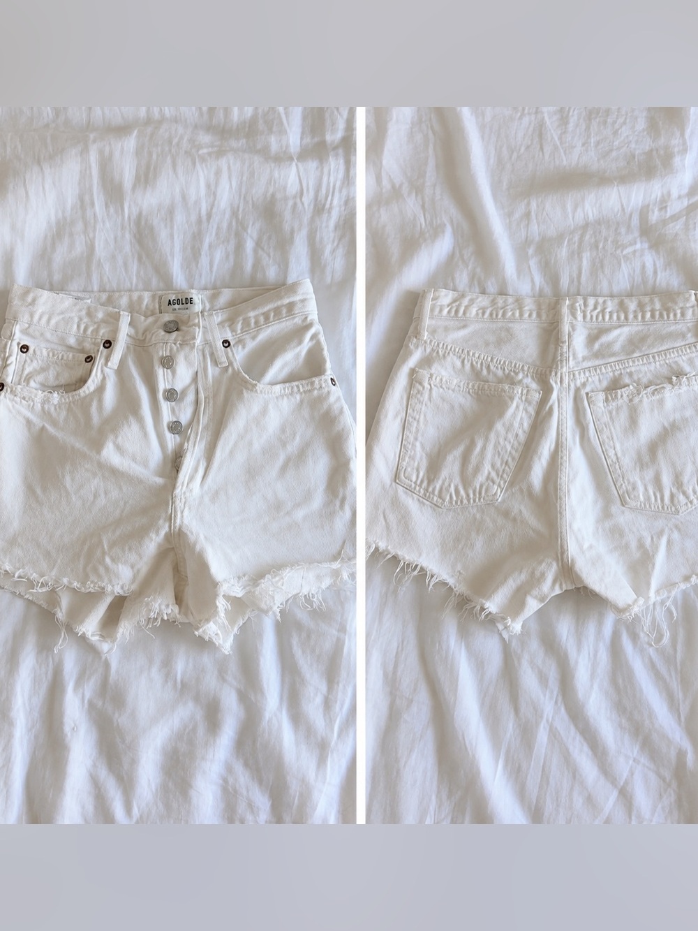 AGOLDE Parker White Denim Shorts – Size 27